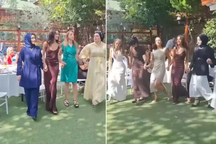 Nişanda horon şov: Hafsanur Sancaktutan ve Kubilay Aka piste çıktı